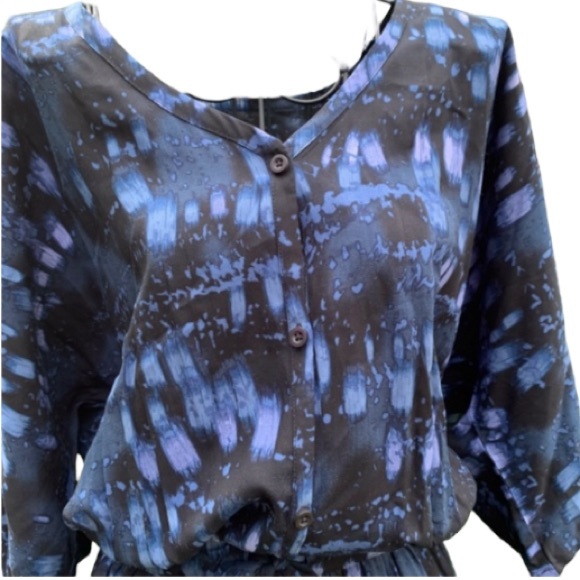 3X Melissa McCarthy Rhythm Blues Maxi Dress with Drawstring Tie Belt - Picture 6 of 17